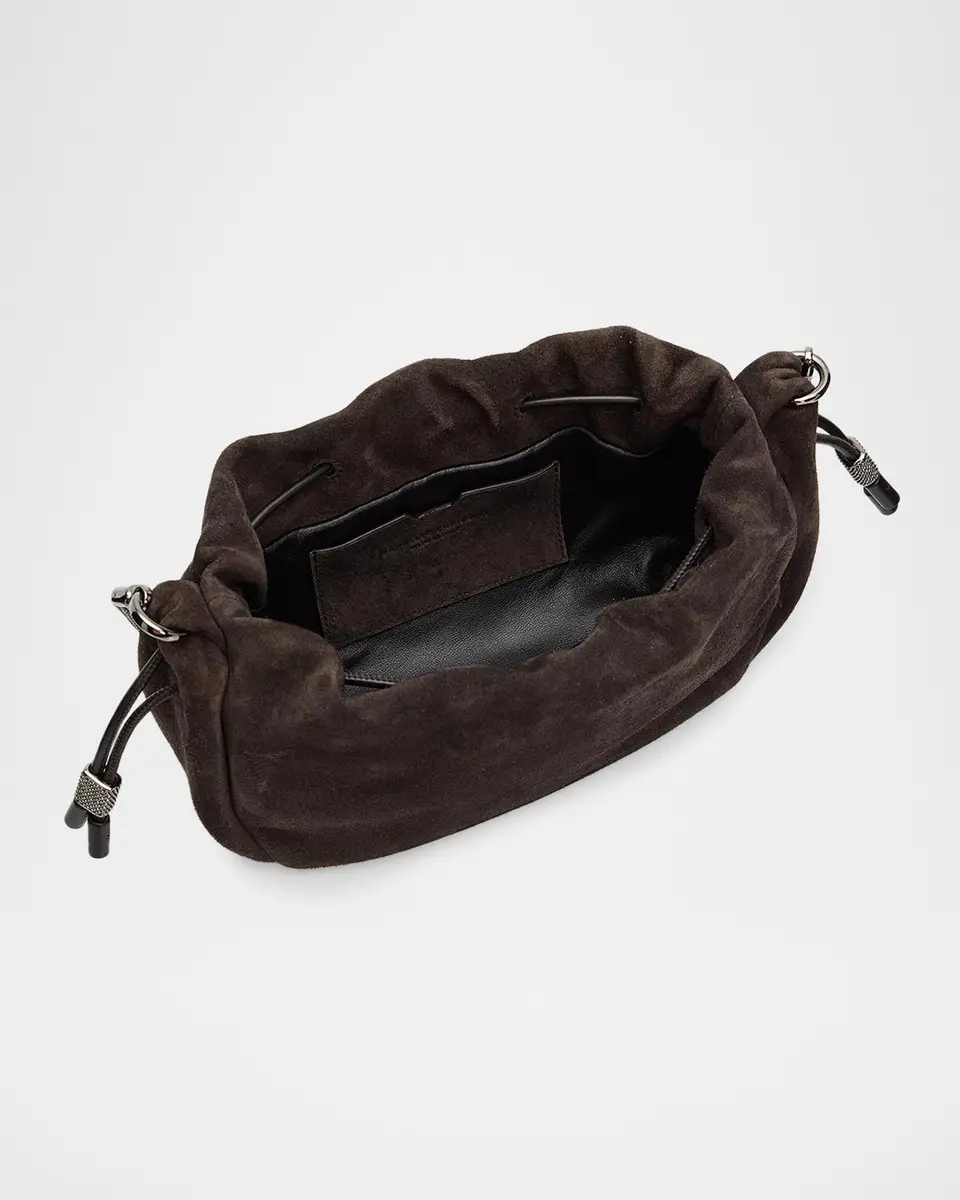 Brunello Cucinelli Drawstring Suede Shoulder Bag | Thumbnail 4 Brunello Cucinelli Drawstring Suede Shoulder Bag | Thumbnail 4