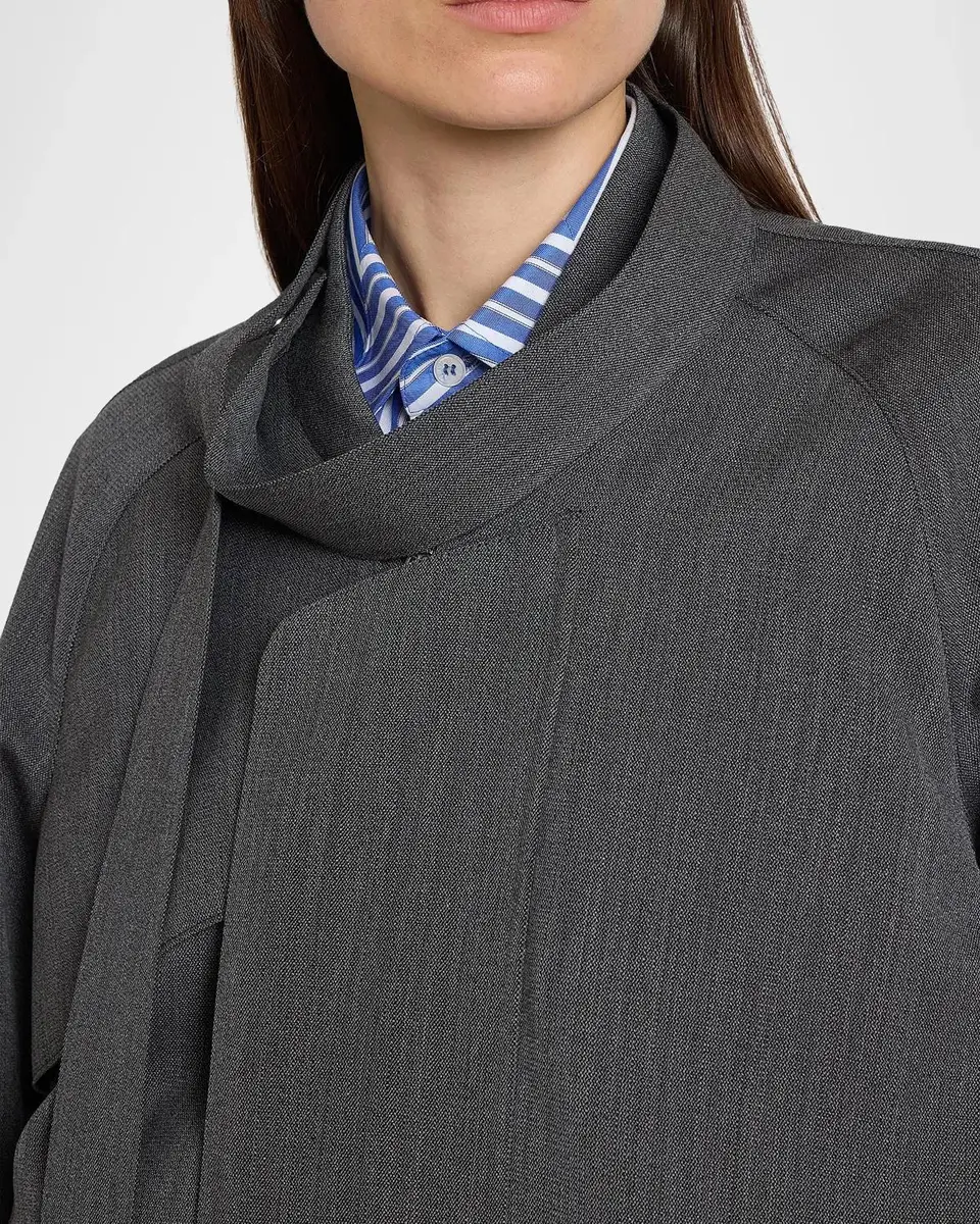 Victoria Beckham Scarf Virgin Wool Bomber Jacket | Thumbnail 3 Victoria Beckham Scarf Virgin Wool Bomber Jacket | Thumbnail 3