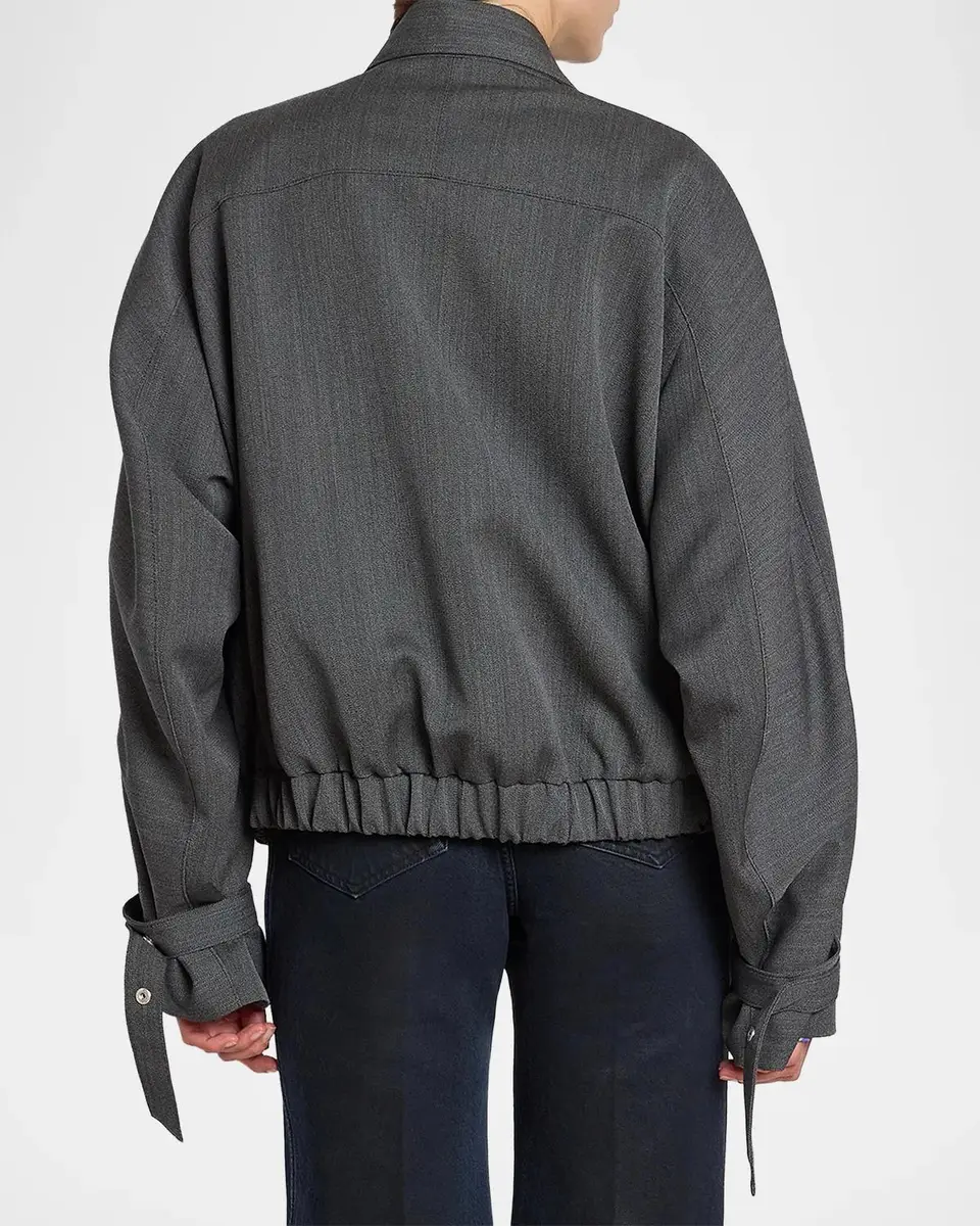 Victoria Beckham Scarf Virgin Wool Bomber Jacket | Thumbnail 4 Victoria Beckham Scarf Virgin Wool Bomber Jacket | Thumbnail 4