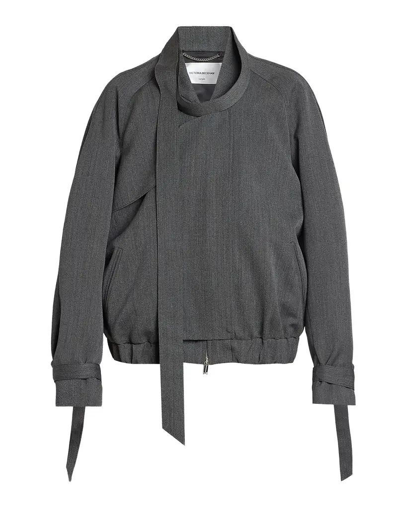 Victoria Beckham Scarf Virgin Wool Bomber Jacket