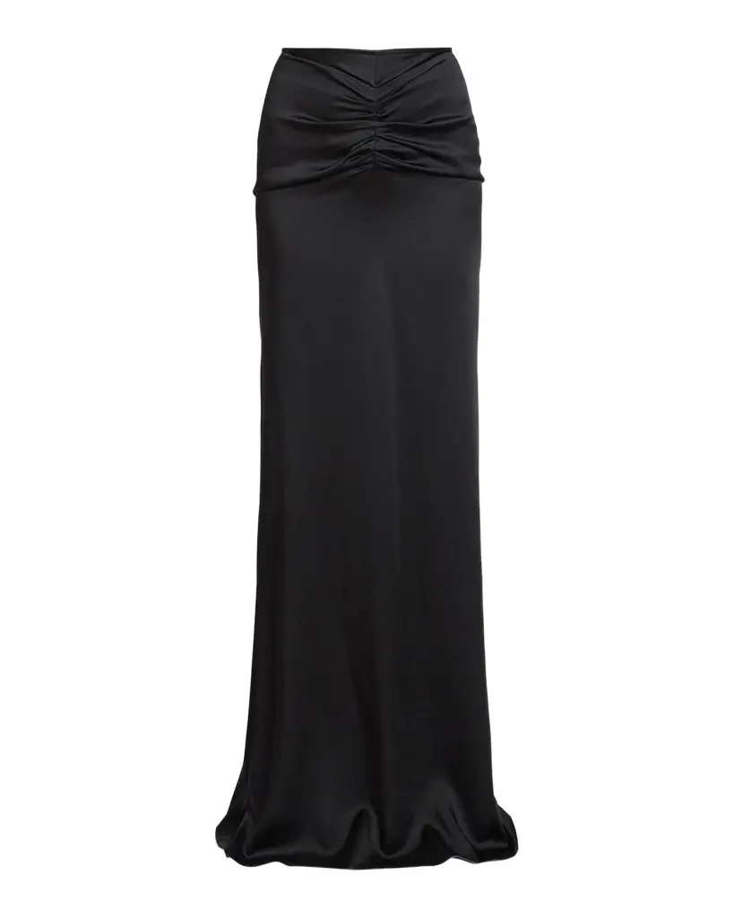 Isabella Satin Ruched Maxi Skirt Isabella Satin Ruched Maxi Skirt