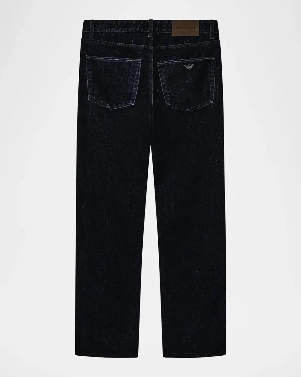 Emporio Armani Flocked Straight-Fit Jeans | Thumbnail 2