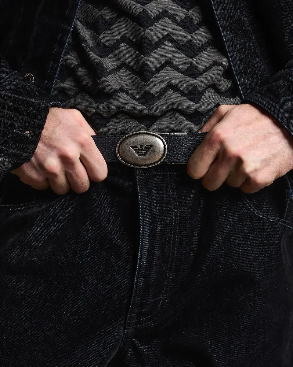 Emporio Armani Flocked Straight-Fit Jeans | Thumbnail 3