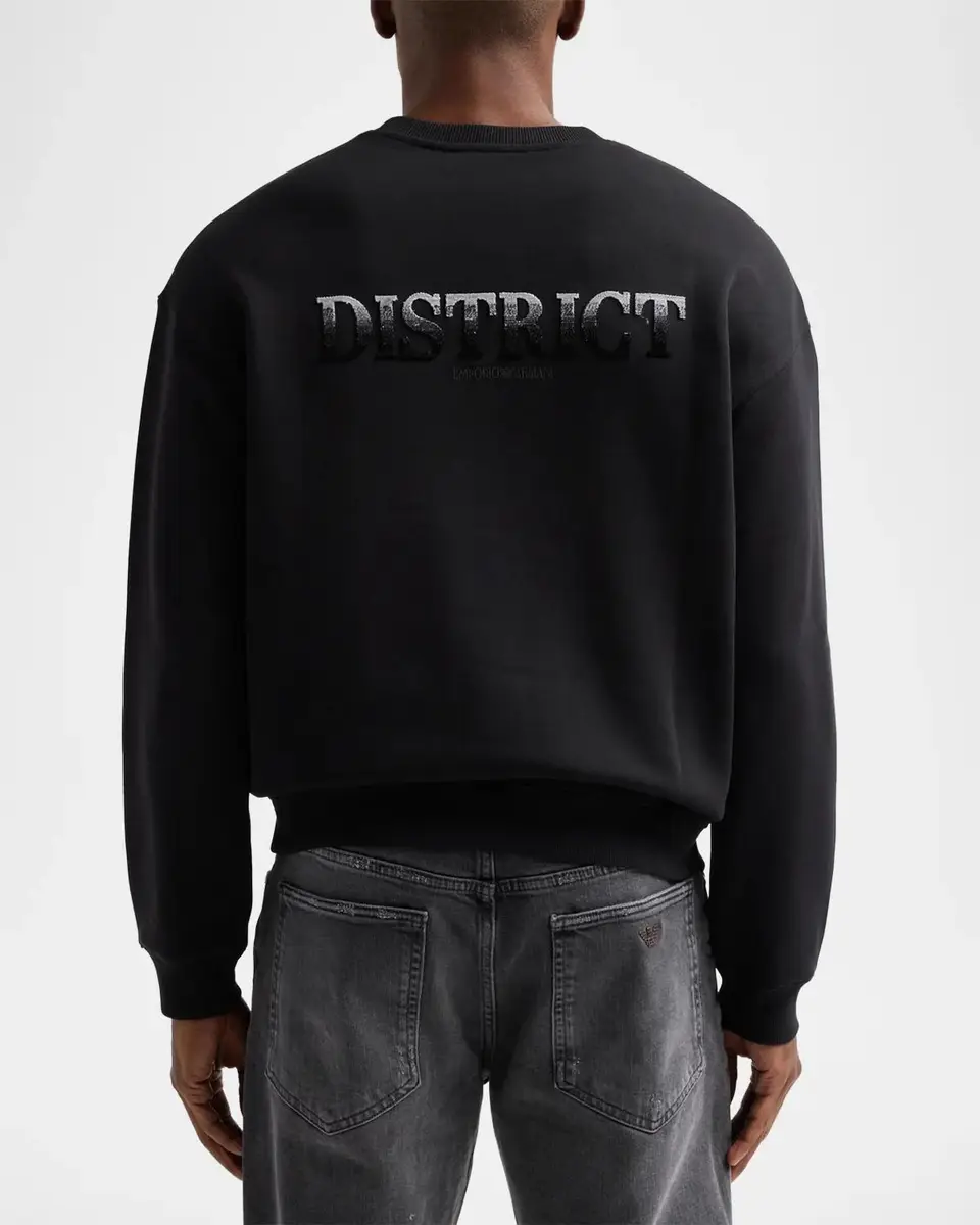 Emporio Armani Logo Jersey Crewneck Sweatshirt | Thumbnail 3