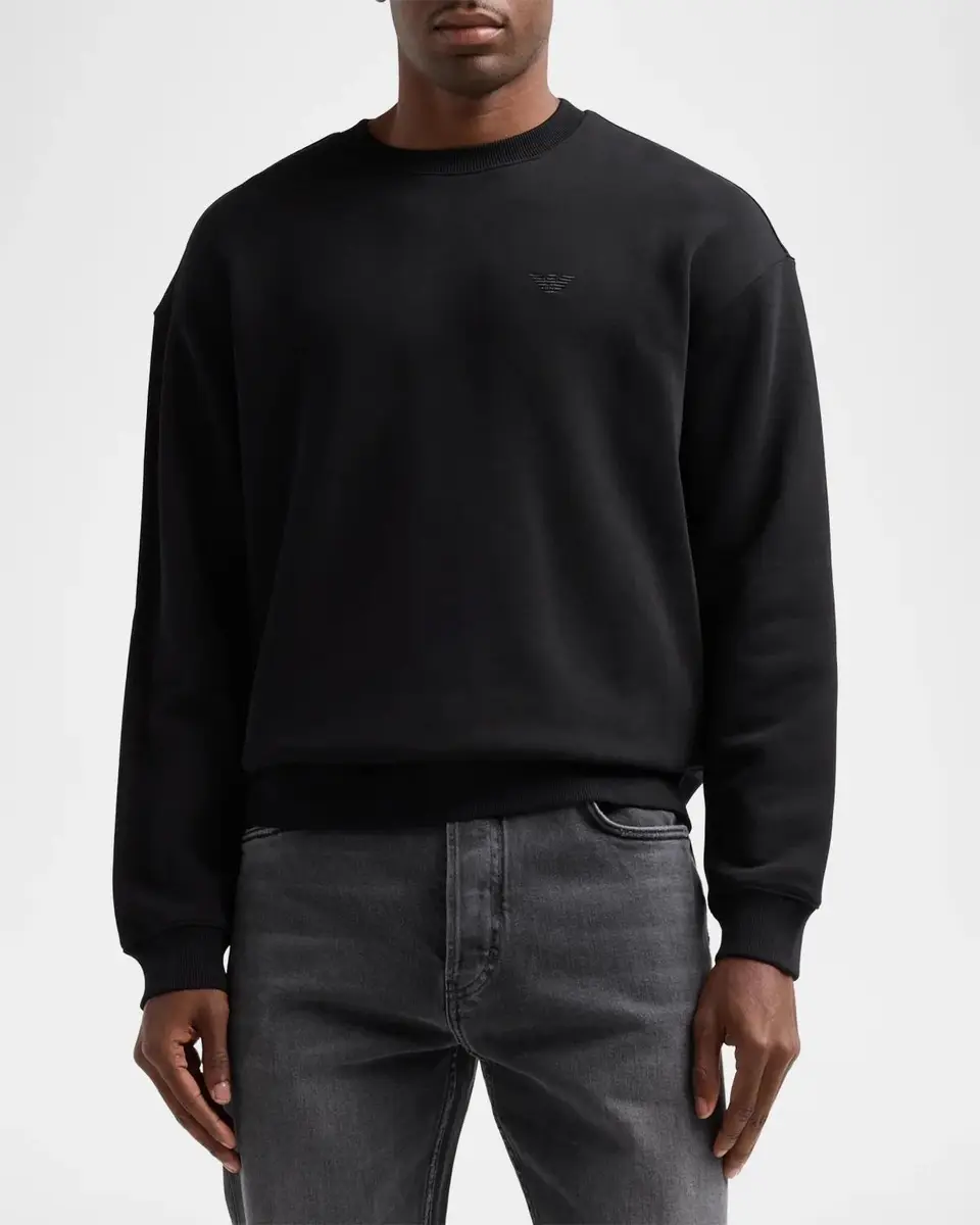 Emporio Armani Logo Jersey Crewneck Sweatshirt | Thumbnail 4
