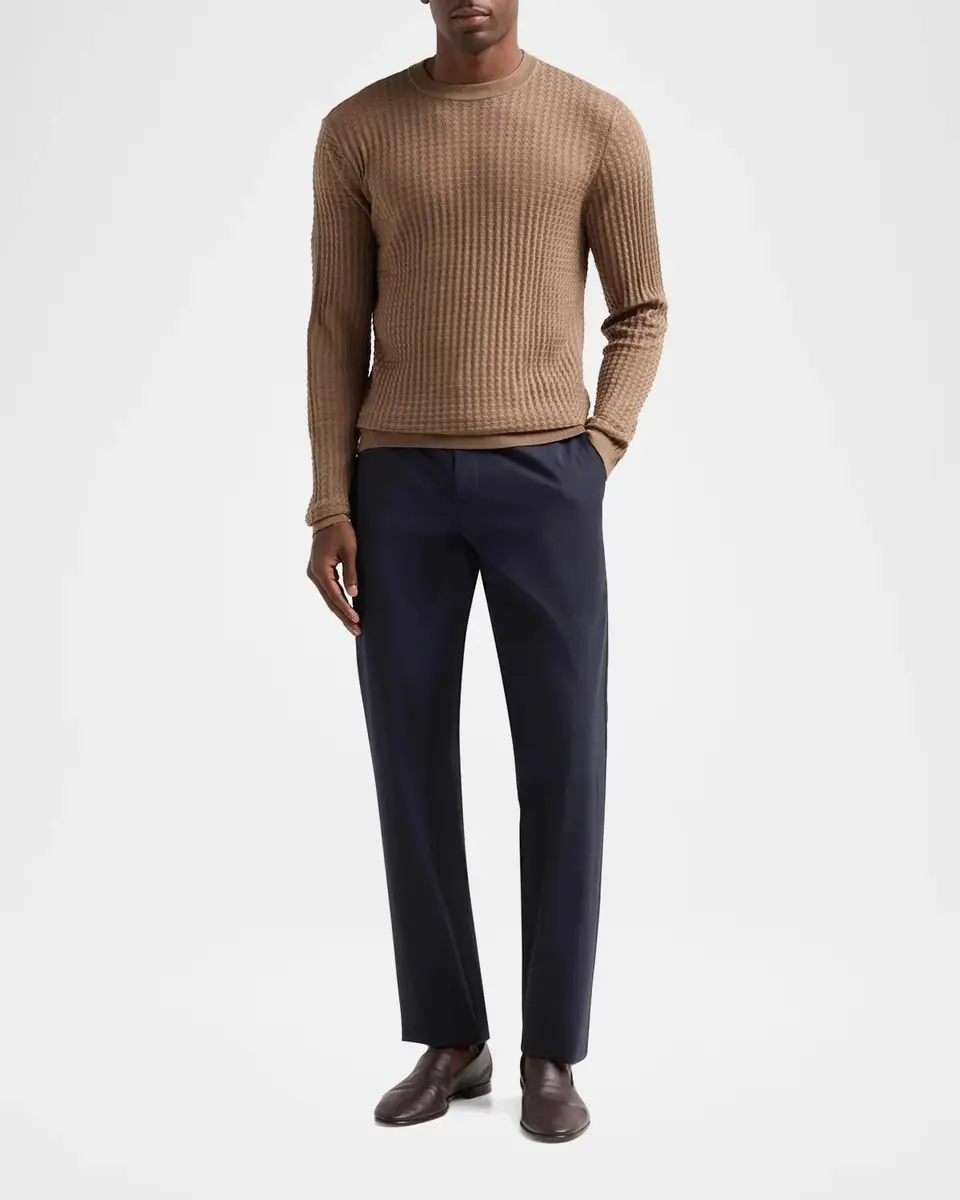 Emporio Armani Fancy Stitch Textured Triangle Sweater | Thumbnail 2