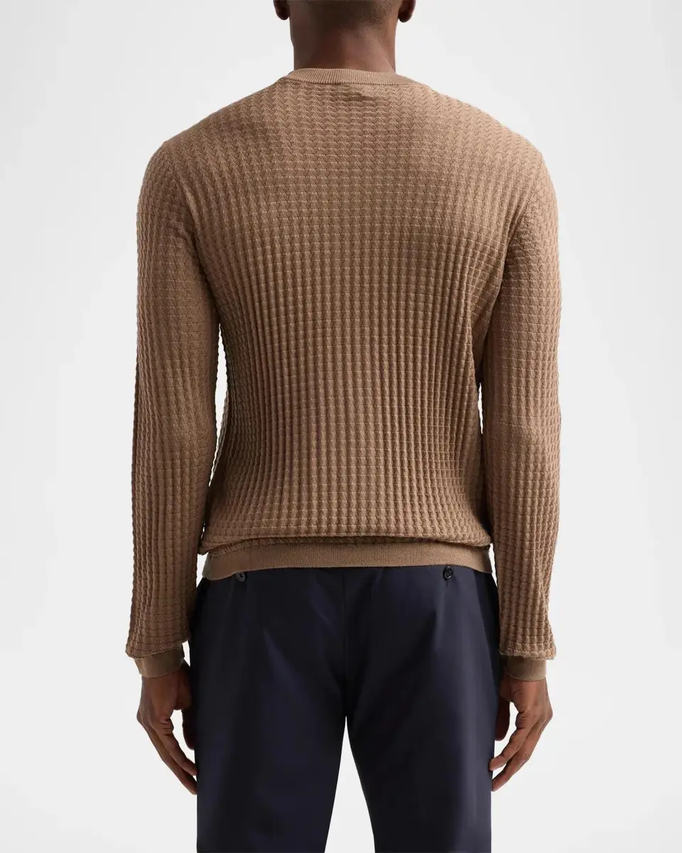 Emporio Armani Fancy Stitch Textured Triangle Sweater | Thumbnail 3