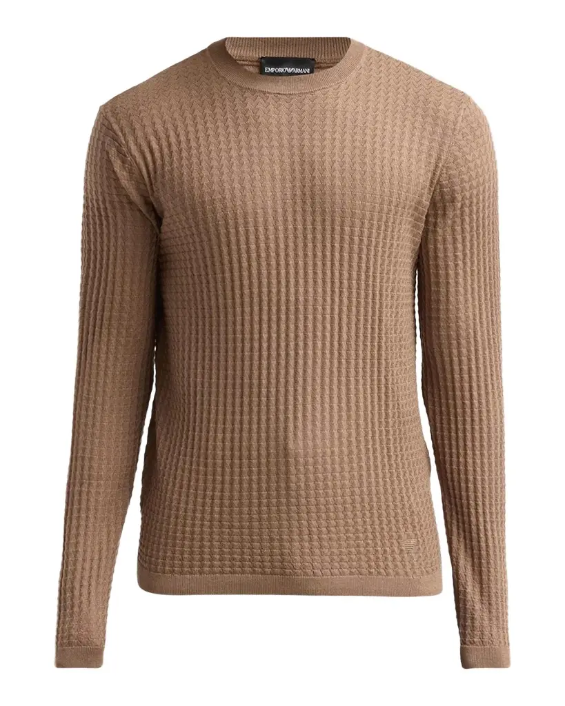 Emporio Armani Fancy Stitch Textured Triangle Sweater