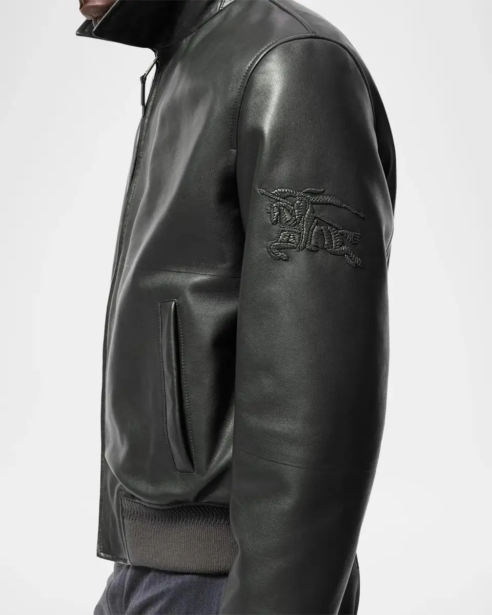 Burberry Bloomsbury Leather Bomber Jacket | Thumbnail 4 Burberry Bloomsbury Leather Bomber Jacket | Thumbnail 4