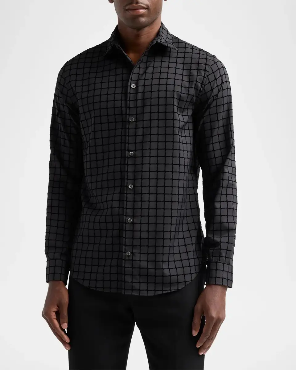 Emporio Armani Flocked Micro Box Sport Shirt | Thumbnail 4 Emporio Armani Flocked Micro Box Sport Shirt | Thumbnail 4