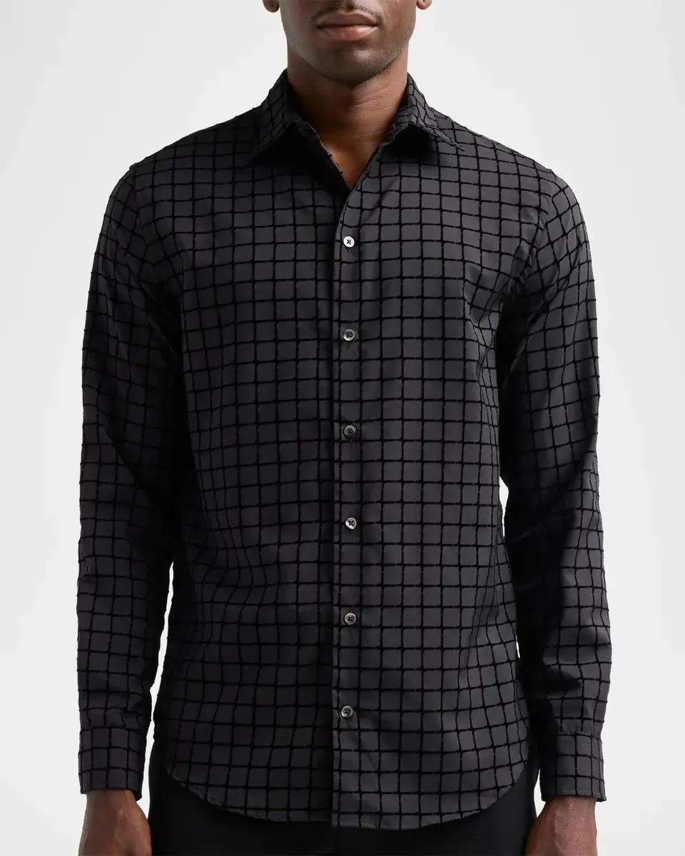 Emporio Armani Flocked Micro Box Sport Shirt | Thumbnail 5 Emporio Armani Flocked Micro Box Sport Shirt | Thumbnail 5