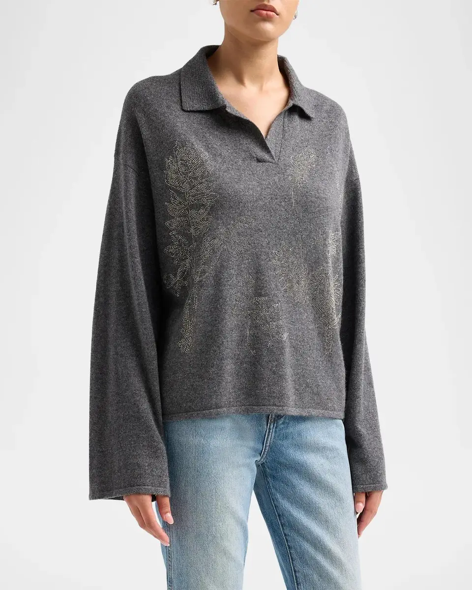 Libertine Botanical Diamante Cashmere Tee Time Sweater | Thumbnail 4 Libertine Botanical Diamante Cashmere Tee Time Sweater | Thumbnail 4