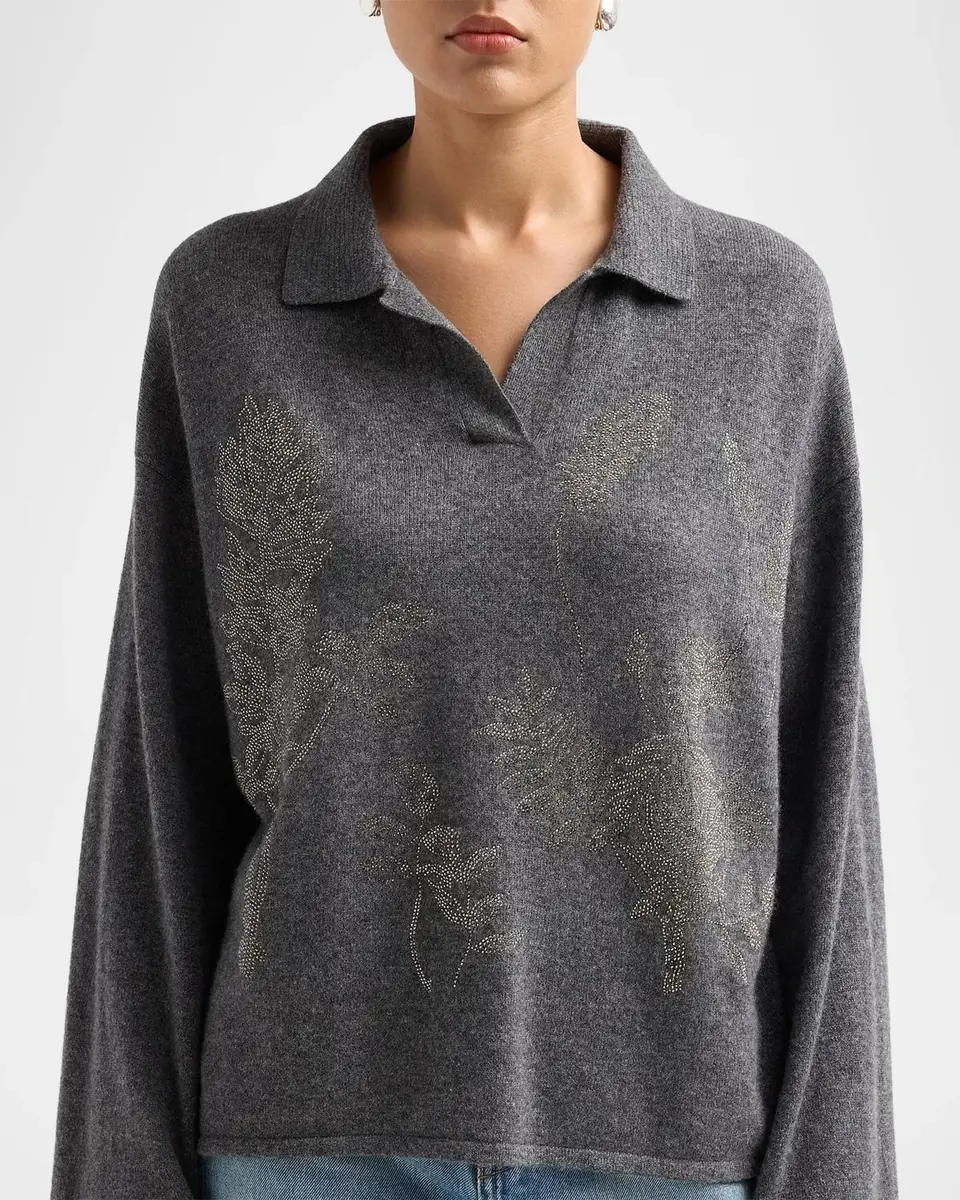 Libertine Botanical Diamante Cashmere Tee Time Sweater | Thumbnail 5 Libertine Botanical Diamante Cashmere Tee Time Sweater | Thumbnail 5