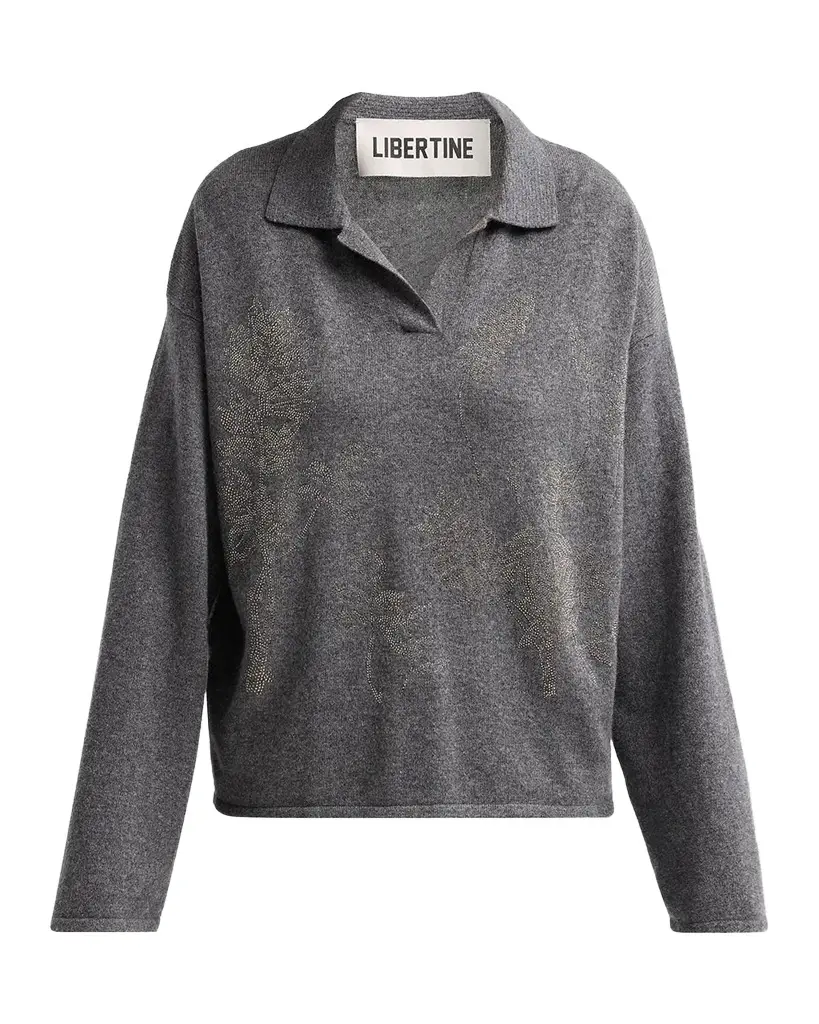 Libertine Botanical Diamante Cashmere Tee Time Sweater