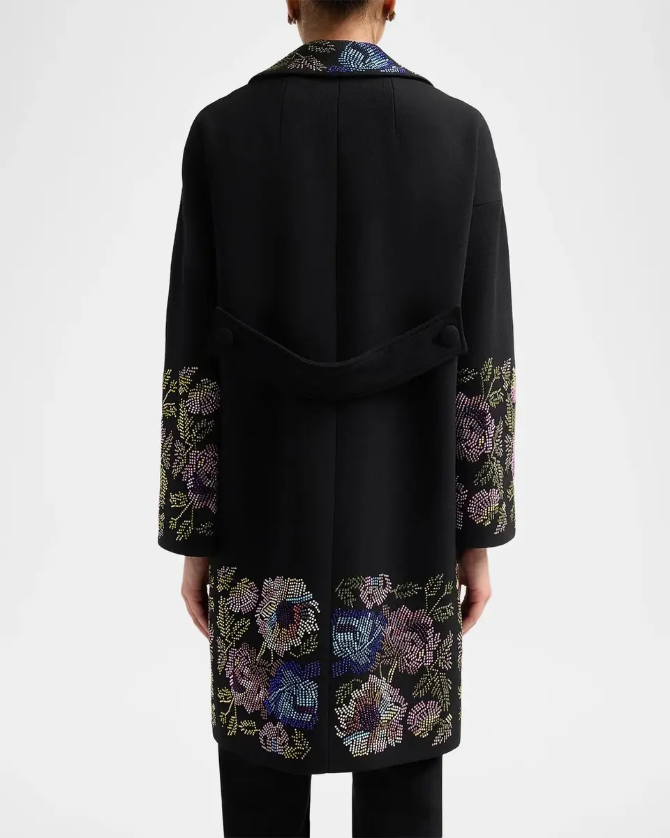 Libertine Mosaic Floral Embellished Wool Patch-Pocket Coat | Thumbnail 3 Libertine Mosaic Floral Embellished Wool Patch-Pocket Coat | Thumbnail 3