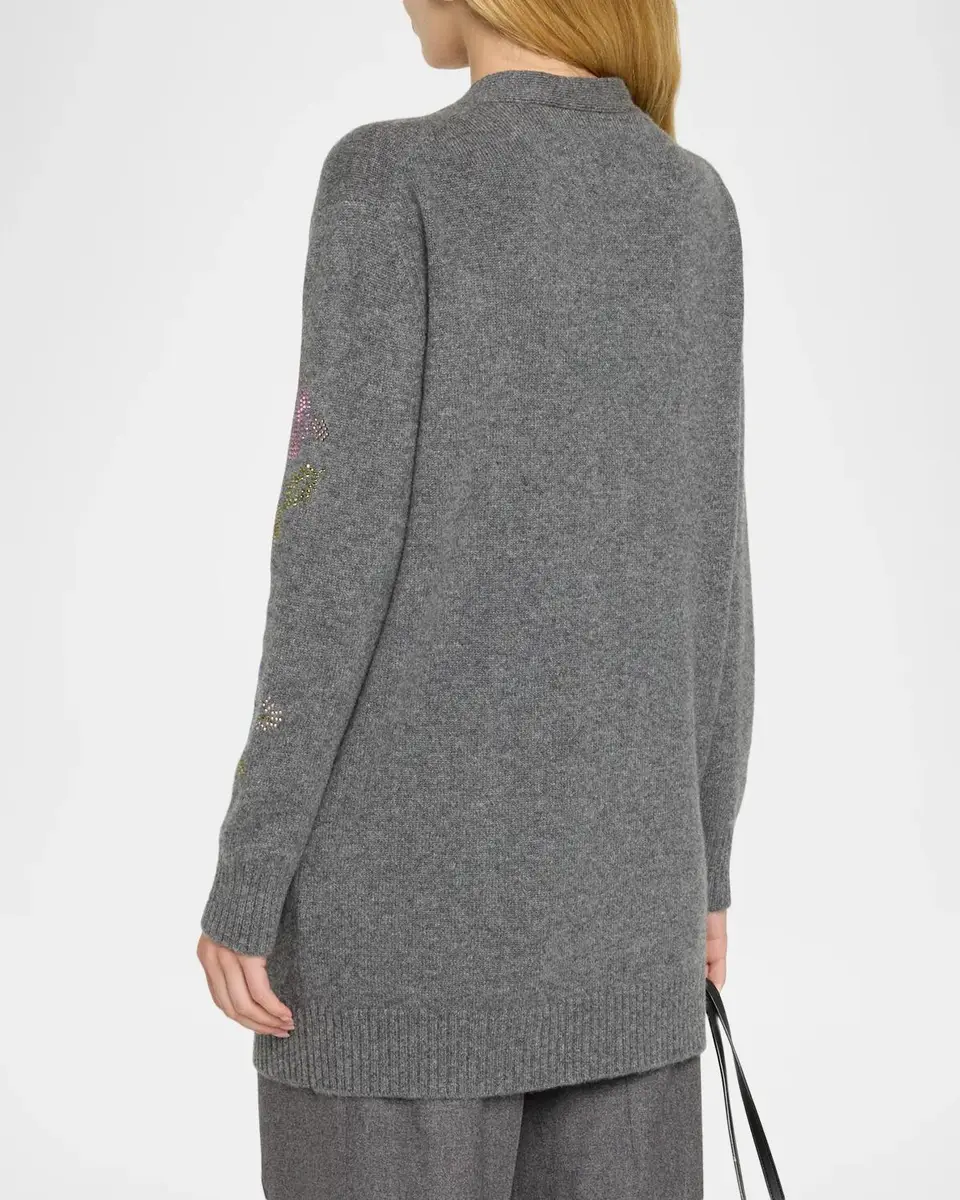 Libertine Mosaic Floral Embellished Cashmere V-Neck Cardigan | Thumbnail 3 Libertine Mosaic Floral Embellished Cashmere V-Neck Cardigan | Thumbnail 3