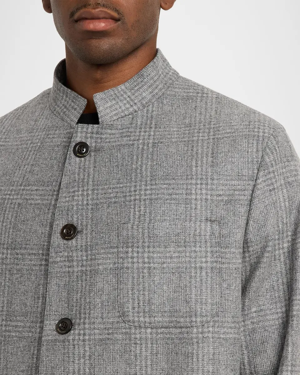 Boglioli Men's Wool Plaid Chore Jacket | Thumbnail 5