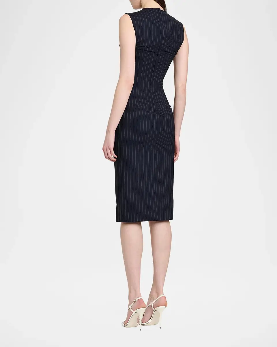 Dolce & Gabbana Pinstriped Stretch-Virgin Wool Bustier Dress | Thumbnail 3 Dolce & Gabbana Pinstriped Stretch-Virgin Wool Bustier Dress | Thumbnail 3