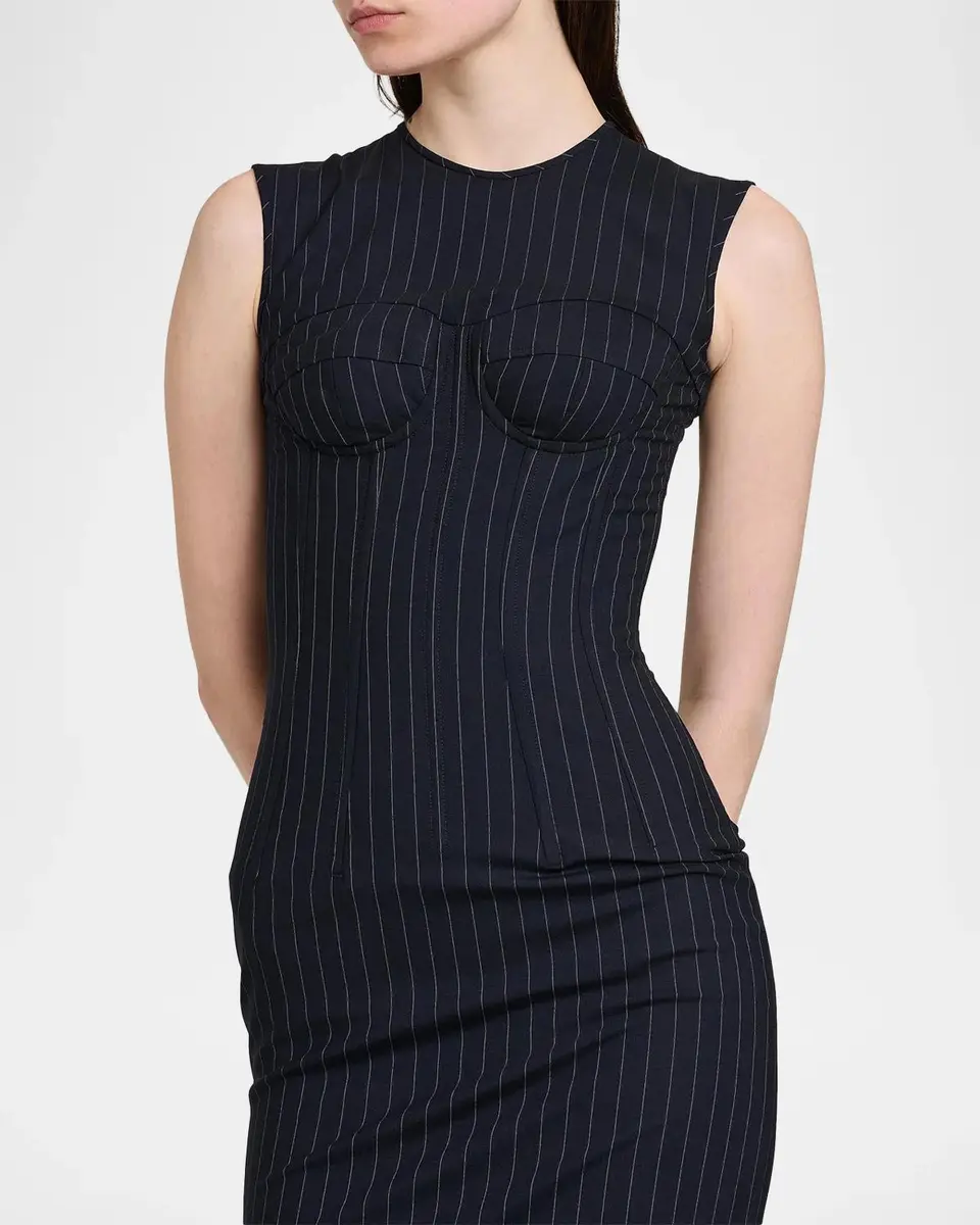 Dolce & Gabbana Pinstriped Stretch-Virgin Wool Bustier Dress | Thumbnail 4 Dolce & Gabbana Pinstriped Stretch-Virgin Wool Bustier Dress | Thumbnail 4