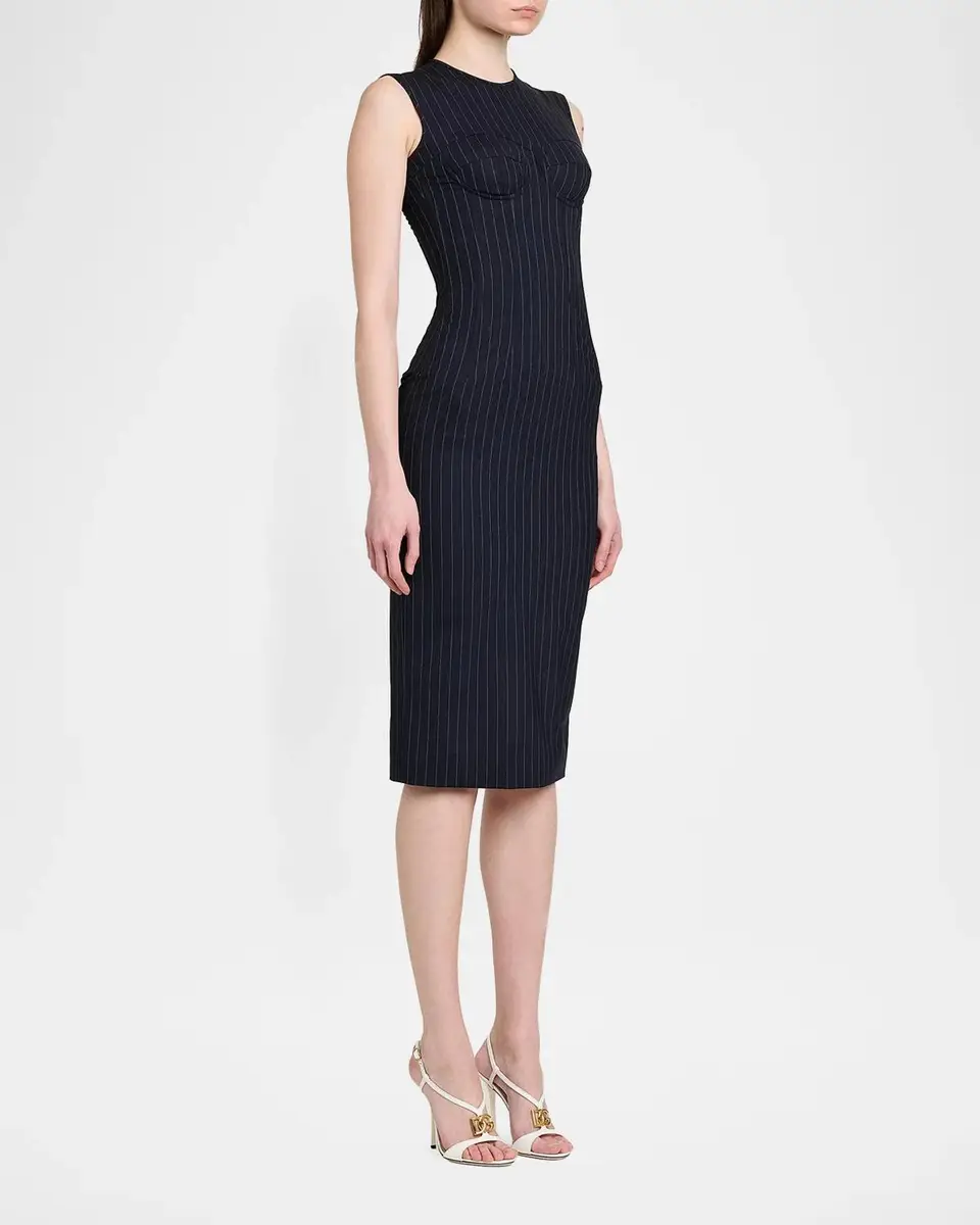 Dolce & Gabbana Pinstriped Stretch-Virgin Wool Bustier Dress | Thumbnail 5 Dolce & Gabbana Pinstriped Stretch-Virgin Wool Bustier Dress | Thumbnail 5
