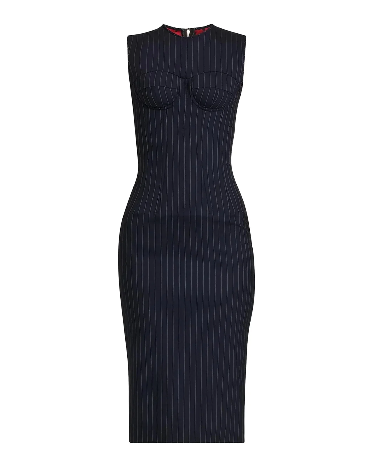 Dolce & Gabbana Pinstriped Stretch-Virgin Wool Bustier Dress