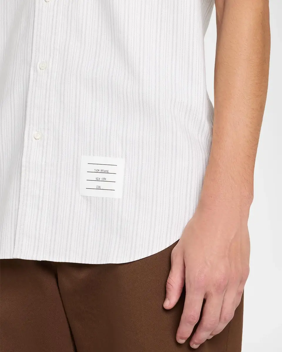 Thom Browne Men's Straight-Fit Stripe Oxford Short-Sleeve Shirt | Thumbnail 5 Thom Browne Men's Straight-Fit Stripe Oxford Short-Sleeve Shirt | Thumbnail 5