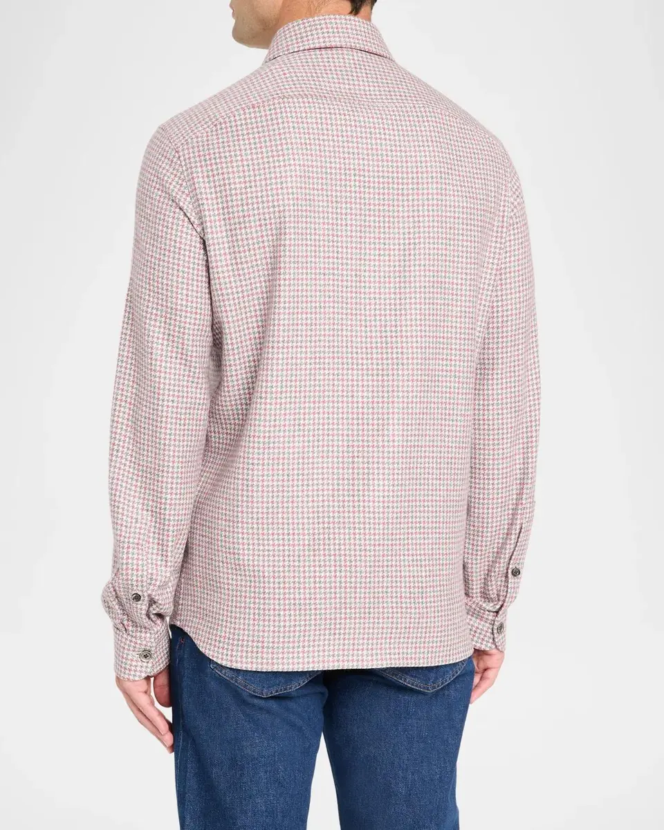 Isaia Men's Wool Check Overshirt | Thumbnail 3 Isaia Men's Wool Check Overshirt | Thumbnail 3
