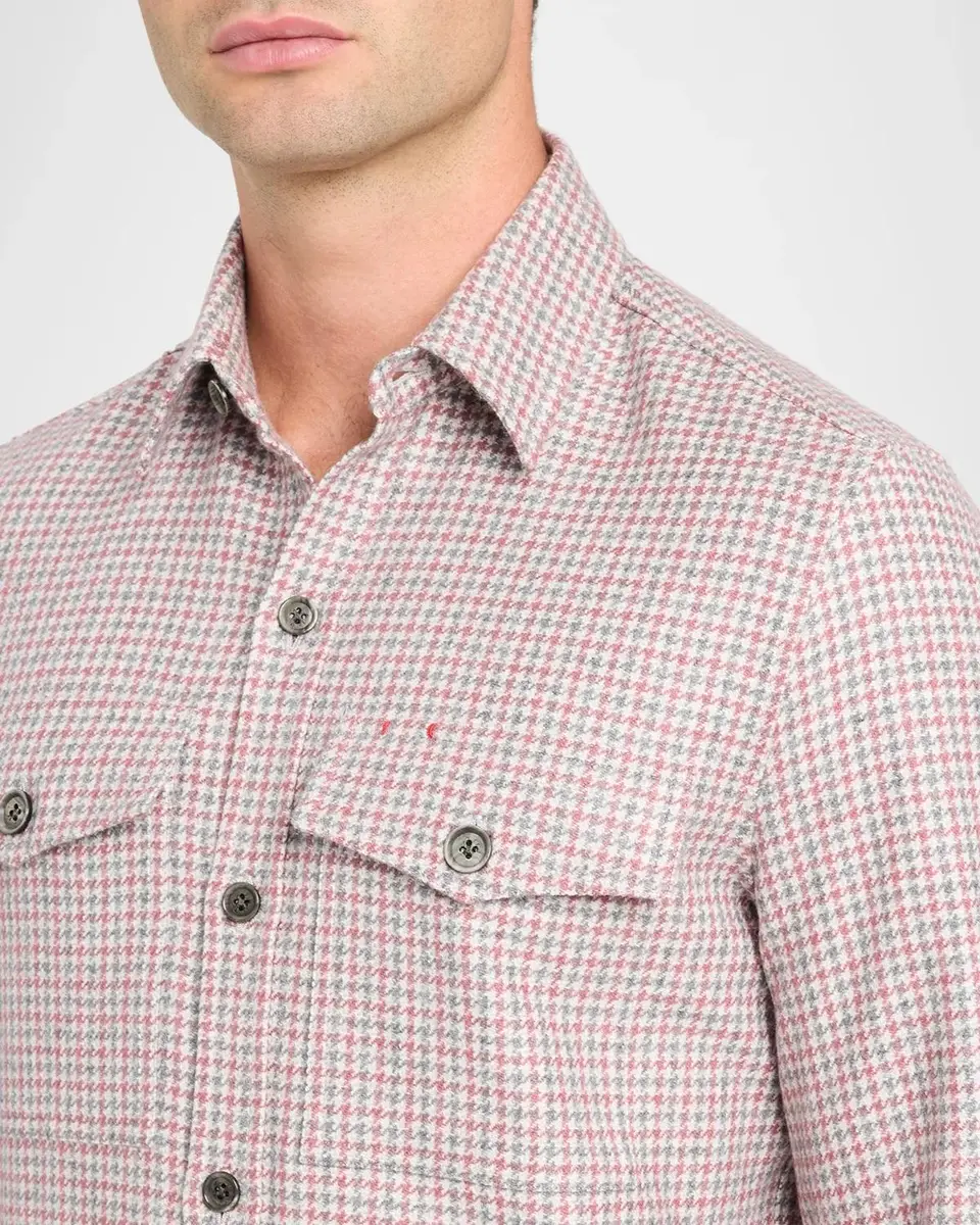 Isaia Men's Wool Check Overshirt | Thumbnail 5 Isaia Men's Wool Check Overshirt | Thumbnail 5