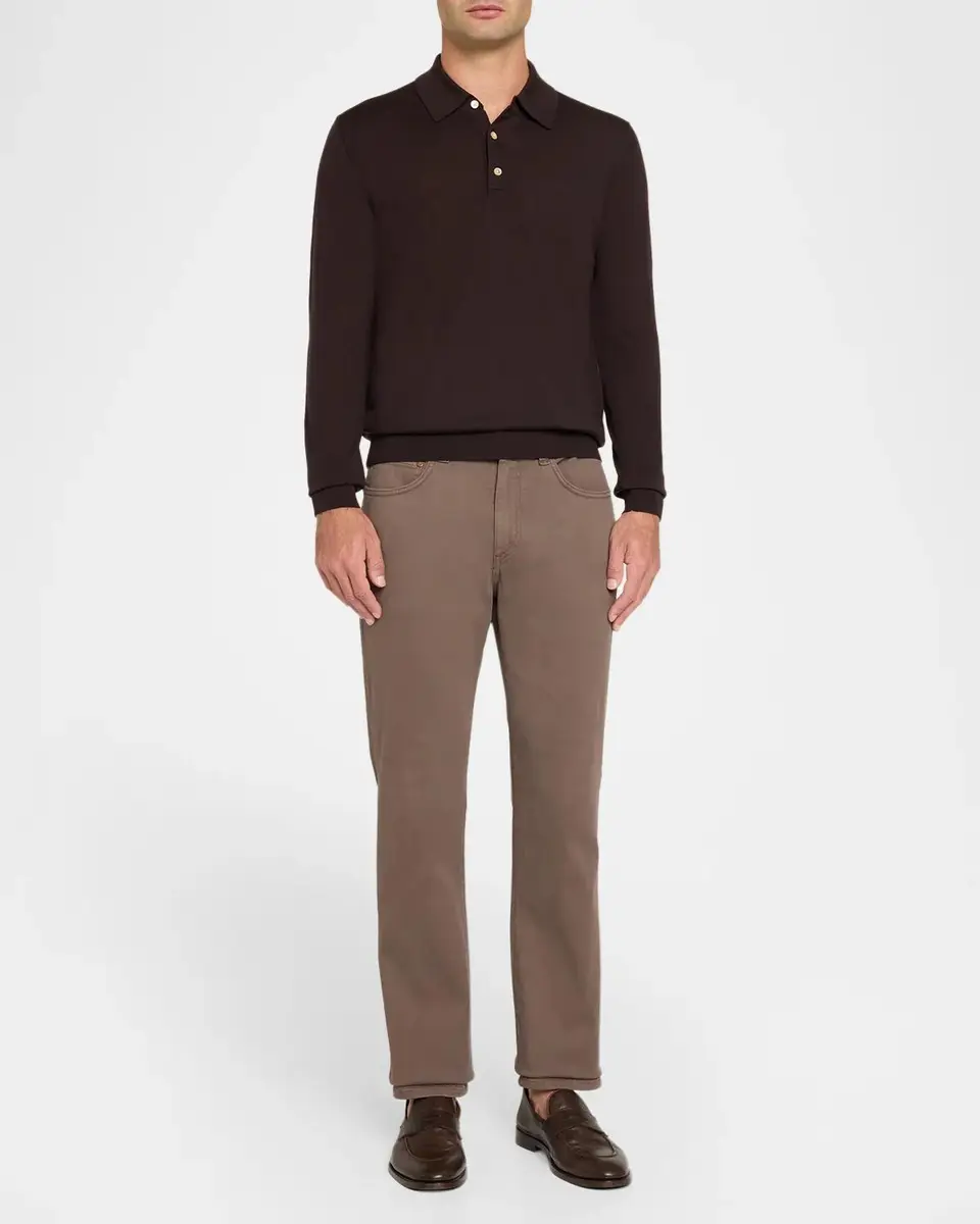 Boglioli Men's Wool Knit Long-Sleeve Polo Shirt | Thumbnail 2