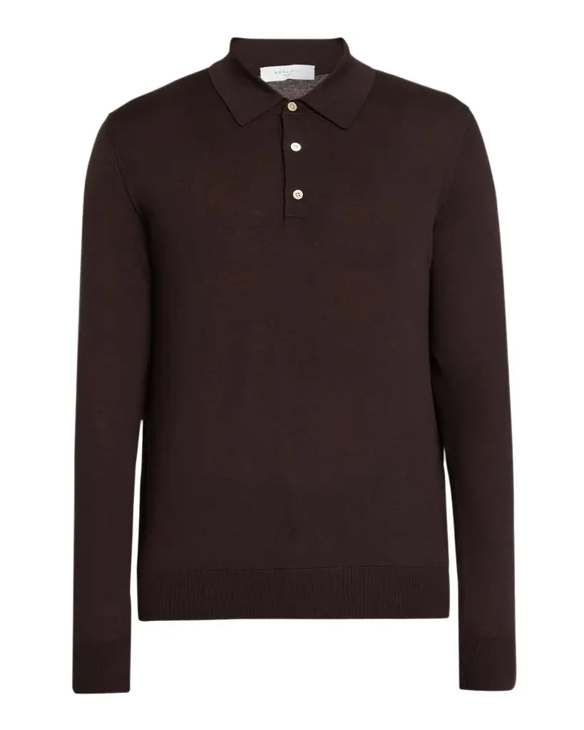Men's Wool Knit Long-Sleeve Polo Shirt Men's Wool Knit Long-Sleeve Polo Shirt