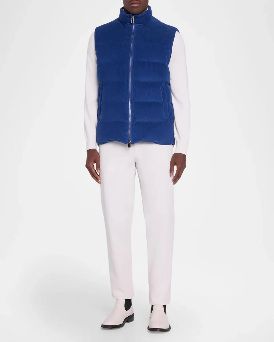 Isaia Men's Corduroy Puffer Vest | Thumbnail 2 Isaia Men's Corduroy Puffer Vest | Thumbnail 2