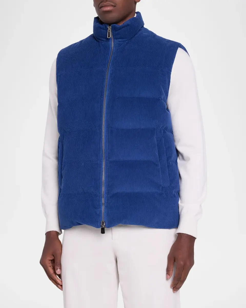 Isaia Men's Corduroy Puffer Vest | Thumbnail 4 Isaia Men's Corduroy Puffer Vest | Thumbnail 4