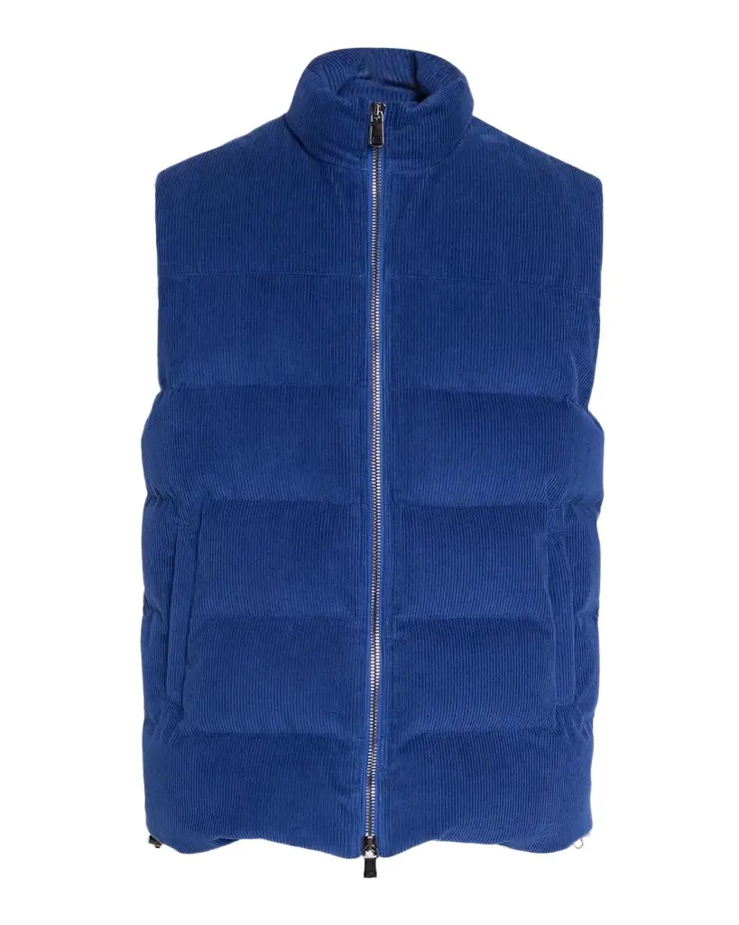 Isaia Men's Corduroy Puffer Vest