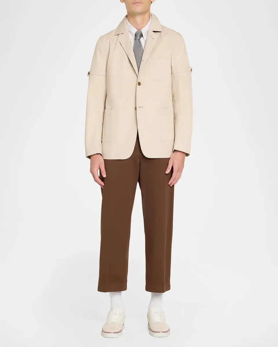 Thom Browne Men's Unconstructed Cotton Three-Button Blazer | Thumbnail 2 Thom Browne Men's Unconstructed Cotton Three-Button Blazer | Thumbnail 2