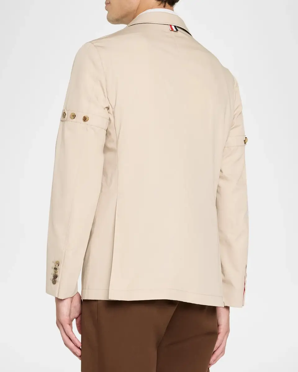 Thom Browne Men's Unconstructed Cotton Three-Button Blazer | Thumbnail 3 Thom Browne Men's Unconstructed Cotton Three-Button Blazer | Thumbnail 3