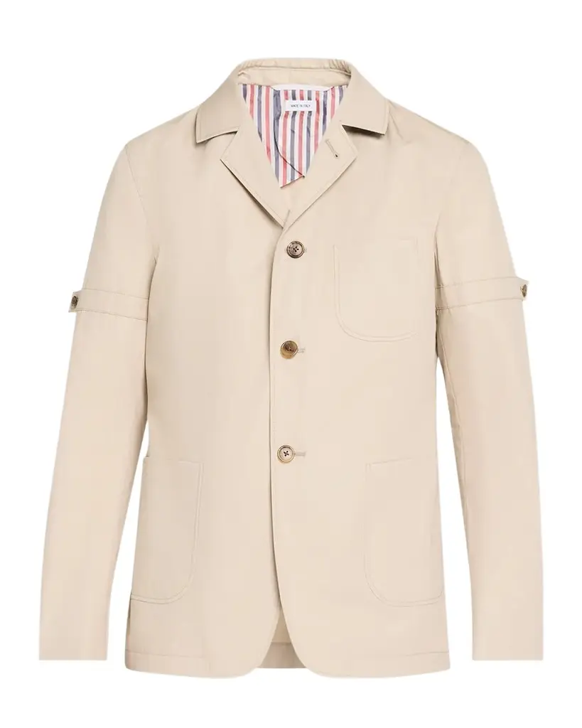 Thom Browne Men's Unconstructed Cotton Three-Button Blazer