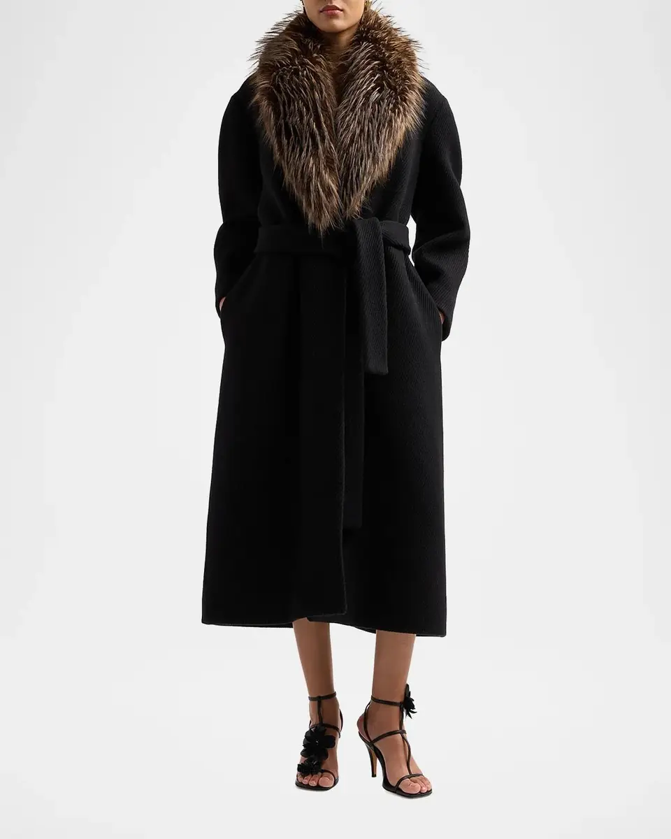 Zimmermann Valiant Faux Fur-Collar Coat | Thumbnail 2 Zimmermann Valiant Faux Fur-Collar Coat | Thumbnail 2
