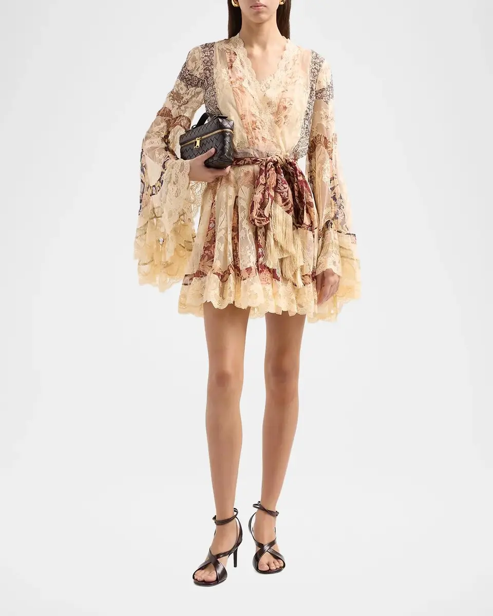 Zimmermann Valiant Paneled Wrap Mini Dress | Thumbnail 2 Zimmermann Valiant Paneled Wrap Mini Dress | Thumbnail 2