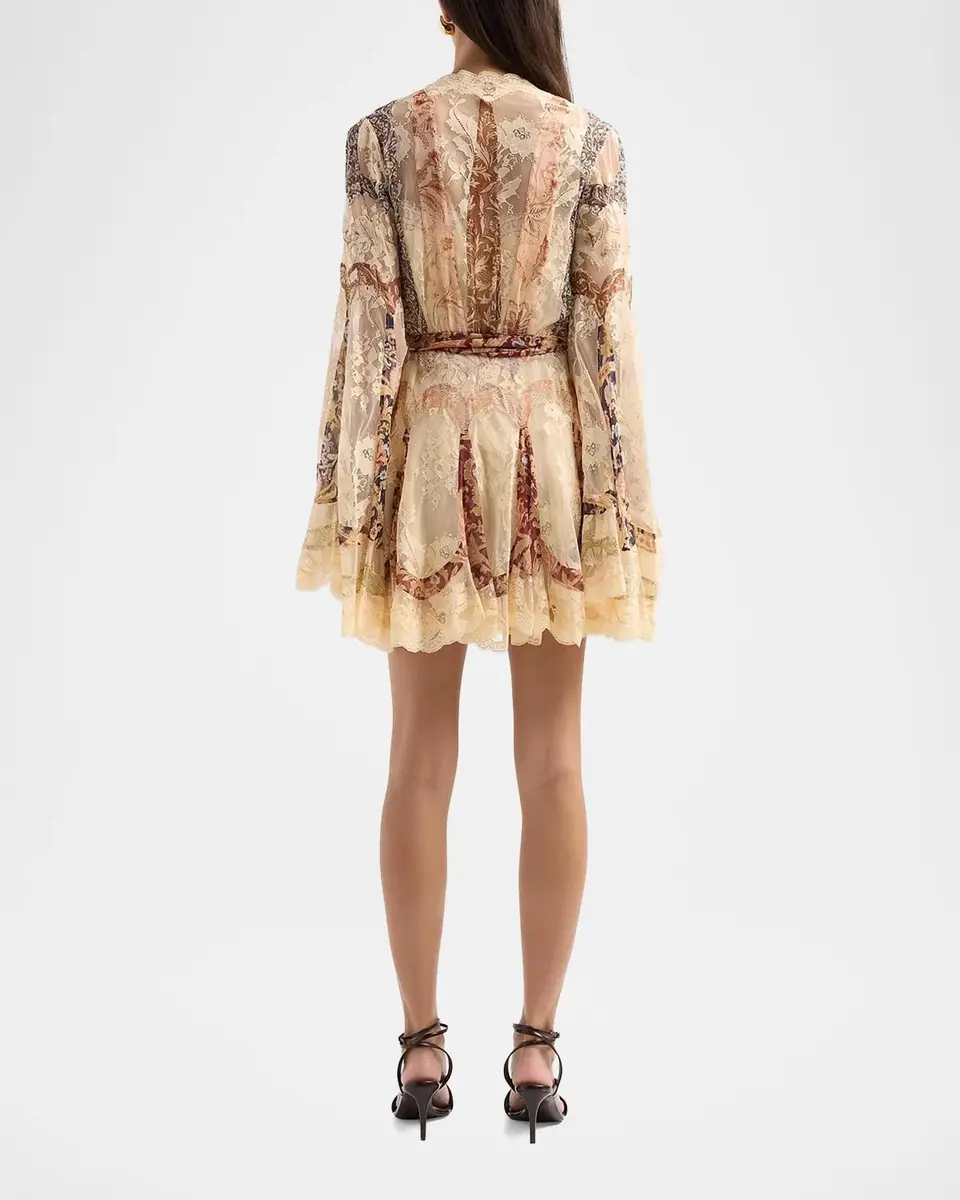 Zimmermann Valiant Paneled Wrap Mini Dress | Thumbnail 3 Zimmermann Valiant Paneled Wrap Mini Dress | Thumbnail 3