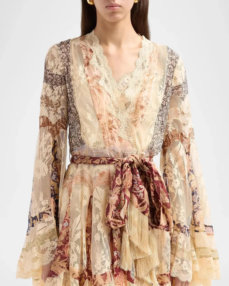 Zimmermann Valiant Paneled Wrap Mini Dress | Thumbnail 5 Zimmermann Valiant Paneled Wrap Mini Dress | Thumbnail 5