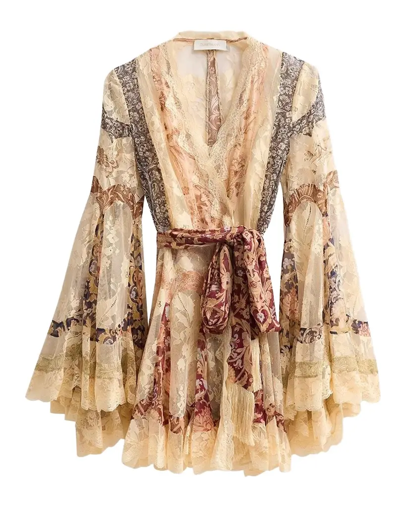 Valiant Paneled Wrap Mini Dress Valiant Paneled Wrap Mini Dress