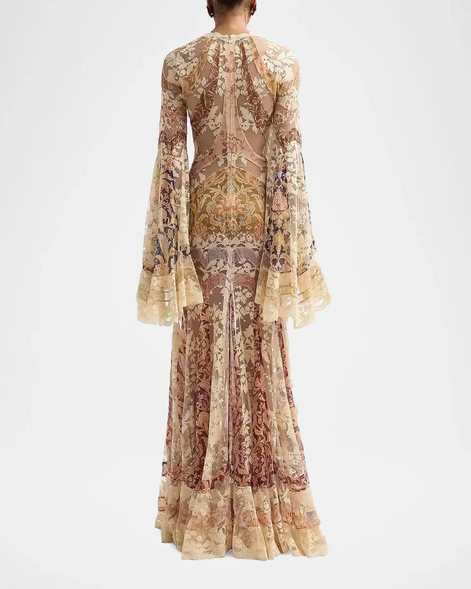 Zimmermann Valiant Floral Silk Patchwork Gown | Thumbnail 3
