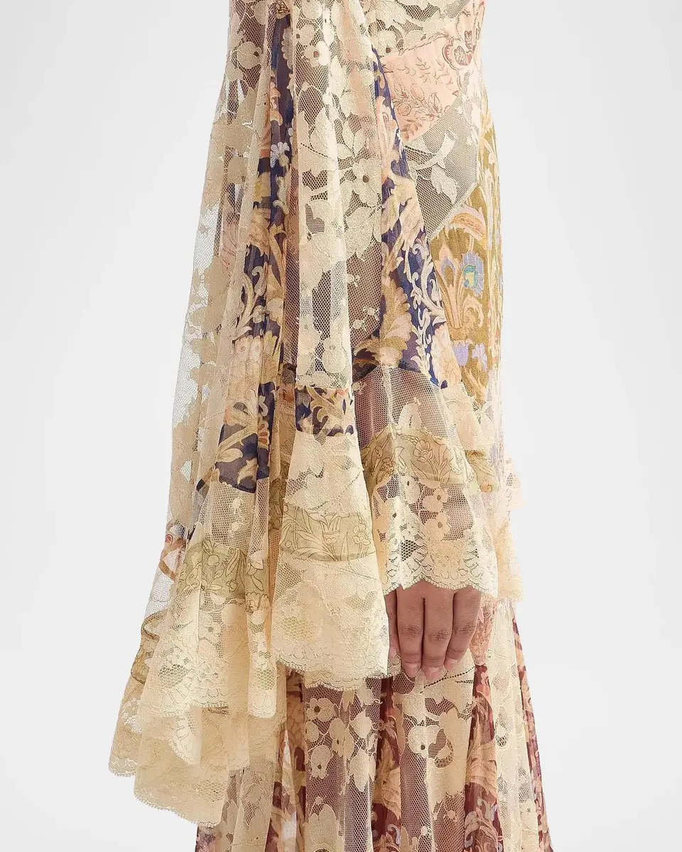 Zimmermann Valiant Floral Silk Patchwork Gown | Thumbnail 5