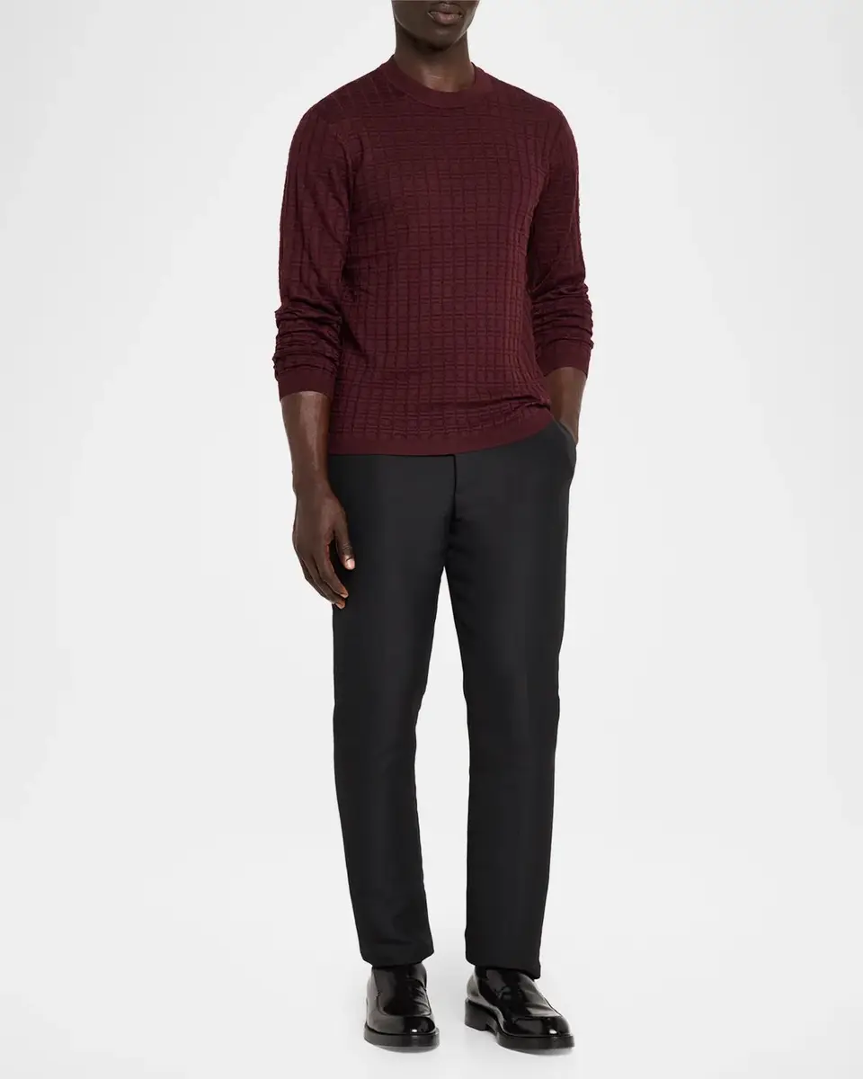 Giorgio Armani Men's Geometric-Textured Crewneck Sweater | Thumbnail 2 Giorgio Armani Men's Geometric-Textured Crewneck Sweater | Thumbnail 2