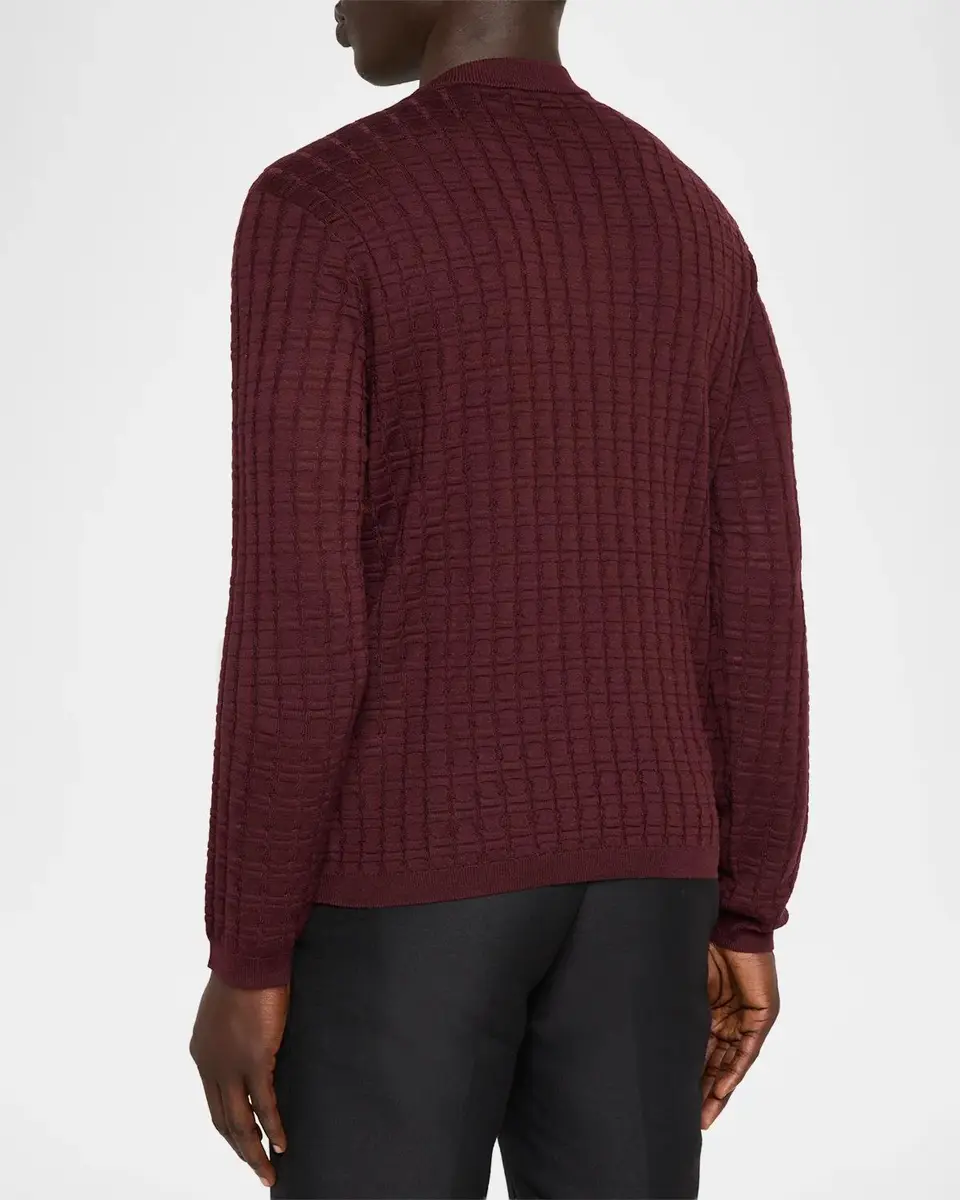Giorgio Armani Men's Geometric-Textured Crewneck Sweater | Thumbnail 3 Giorgio Armani Men's Geometric-Textured Crewneck Sweater | Thumbnail 3