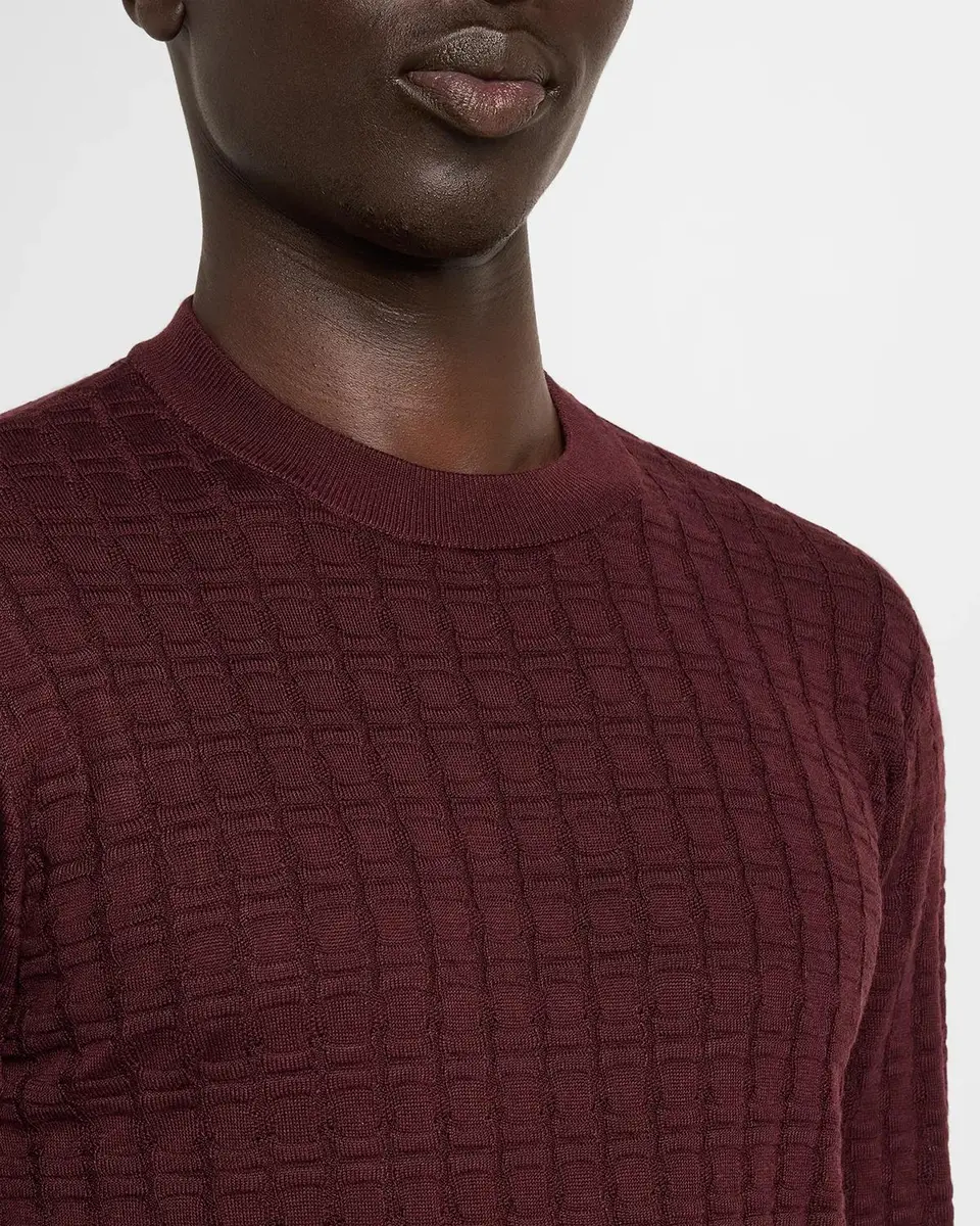 Giorgio Armani Men's Geometric-Textured Crewneck Sweater | Thumbnail 5 Giorgio Armani Men's Geometric-Textured Crewneck Sweater | Thumbnail 5