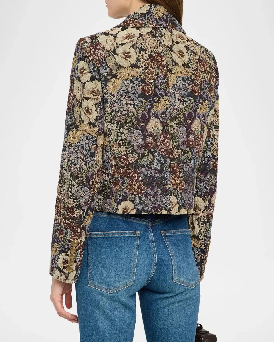 Veronica Beard Mabel Floral Tapestry Brocade Cropped Jacket | Thumbnail 3 Veronica Beard Mabel Floral Tapestry Brocade Cropped Jacket | Thumbnail 3