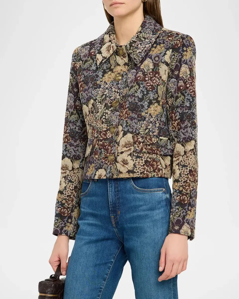 Veronica Beard Mabel Floral Tapestry Brocade Cropped Jacket | Thumbnail 4 Veronica Beard Mabel Floral Tapestry Brocade Cropped Jacket | Thumbnail 4