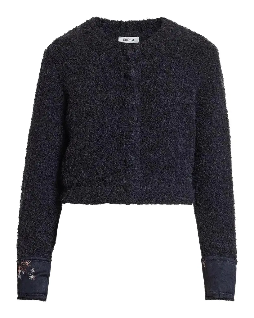 Bouclé Wool-Alpaca-Blend Crewneck Cardigan Bouclé Wool-Alpaca-Blend Crewneck Cardigan