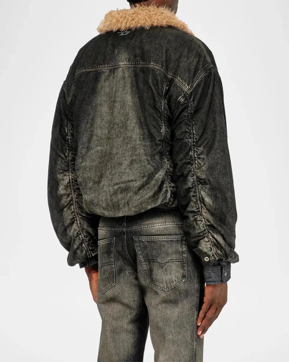 Diesel Curly Faux-Fur Collar Denim Jacket | Thumbnail 3 Diesel Curly Faux-Fur Collar Denim Jacket | Thumbnail 3